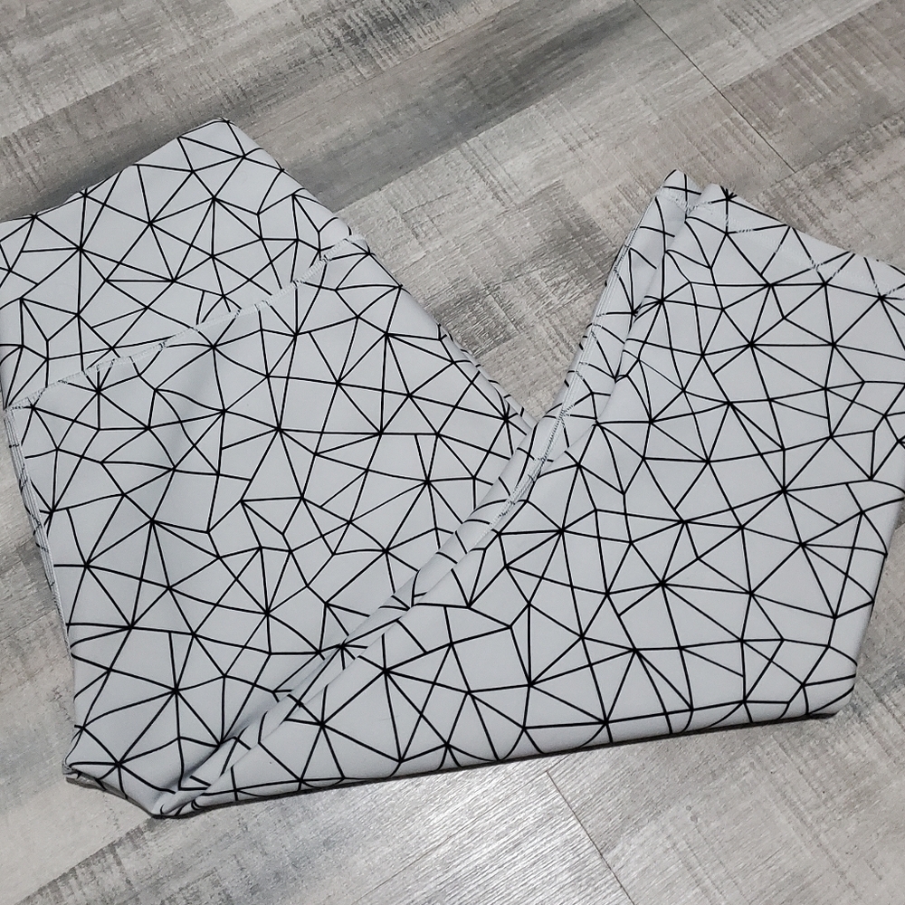 Karma Shattered Glass Kyla Crop Leggings White High Waist Yoga XS